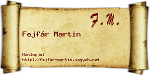 Fejfár Martin névjegykártya