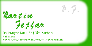 martin fejfar business card